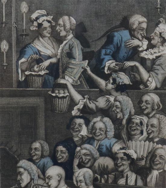 After Hogarth, engraving, The Laughing Audience, 26 x 19cm